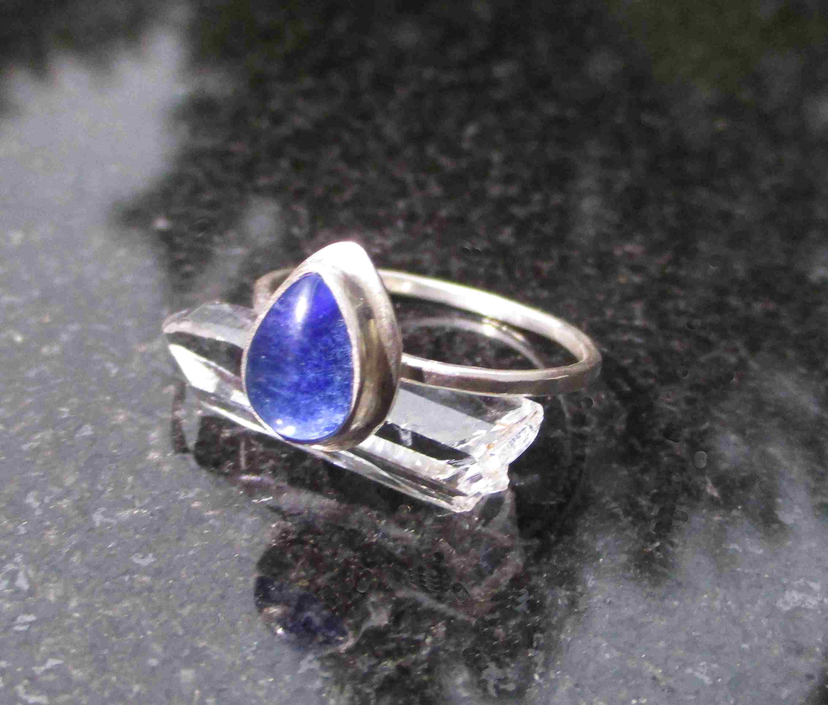 Blue outlet Kyanite Twisted Rope 12k & Sterling Ring size 8