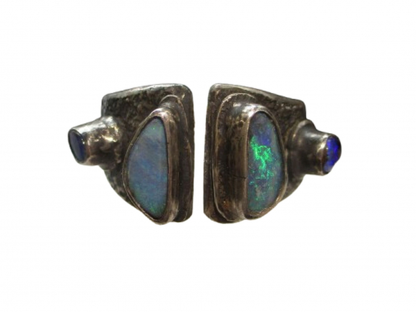 Handmade Boulder Opal Sterling Silver Statement Ring Size 9