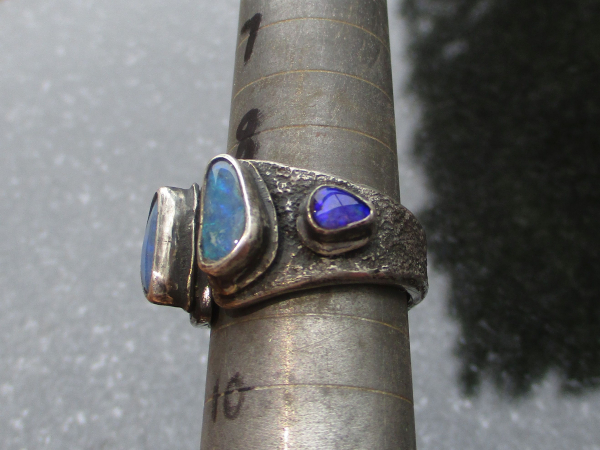 Handmade Boulder Opal Sterling Silver Statement Ring Size 9