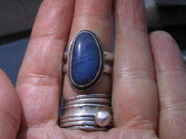 Australian Opal Ring 925 Sterling Silver Handmade Rings Size 8.5 Statement Ring