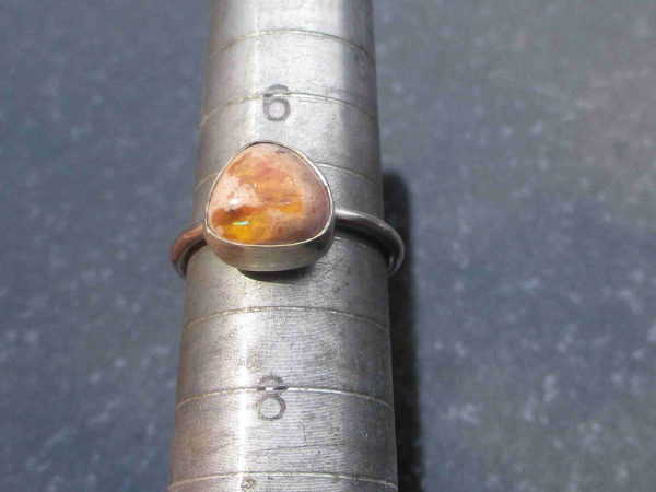 Handmade Opal Ring 925 Sterling Silver Size 7 with Natural Mexican Opal  Cantera
