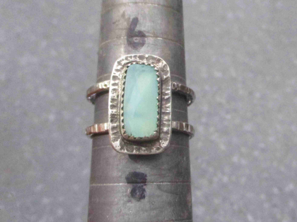 Blue Opal Ring Handmade with 925 Sterling Silver and Natural Andean Opal from Pe