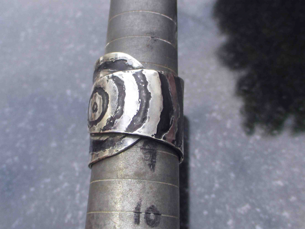 Spiral Statement Ring 925 Sterling Silver Handmade with Wide Textured Band