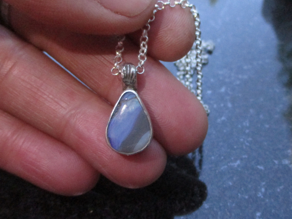 Handmade Boulder Opal Necklace with Natural Australian Opal Pendant October Birt