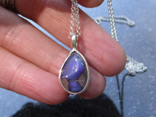 Handmade Boulder Opal Necklace with Natural Australian Opal Pendant October Birt