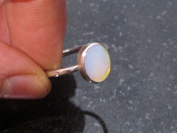 Australian Opal Ring 925 Sterling Silver Handmade Size 7 Rings for Women Opal Ri