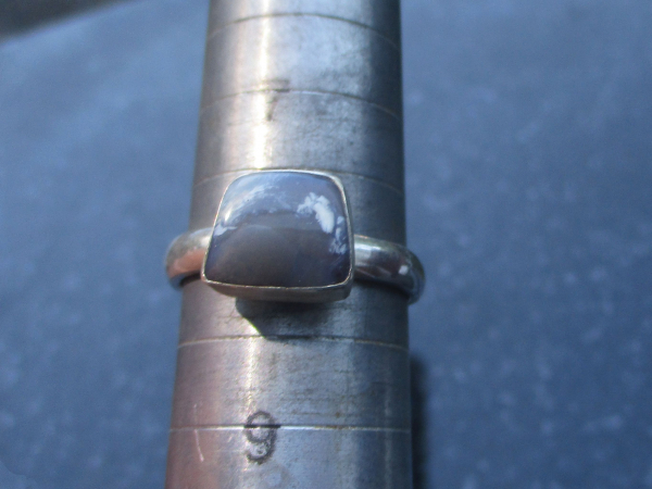 Handmade Boulder Opal Silver Ring * Made with freeform, Clear Blue and White Aus