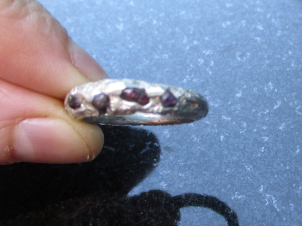 Handmade Pink Sapphire Ring 925 Sterling Silver Sand Cast Natural Sapphire Size