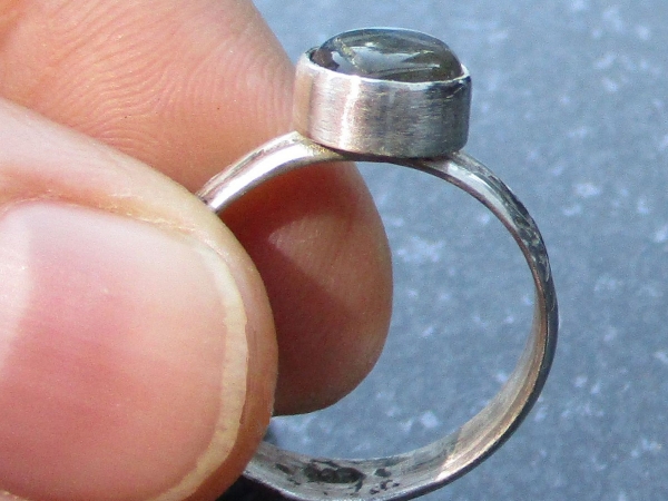 Labradorite Ring Size 6 Set in Sterling Silver with Round Labradorite Gemstone a