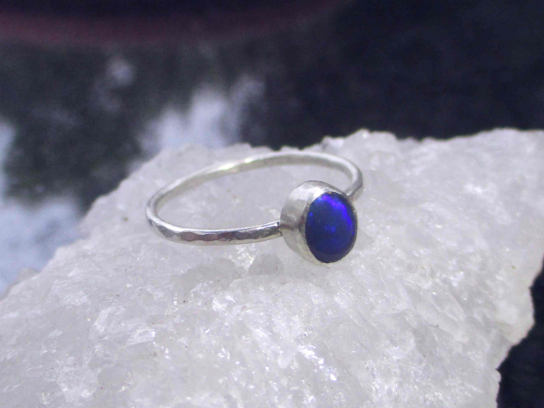 Australian Opal Silver Ring 925 Sterling Silver Size 6 HandmadeRings for Women