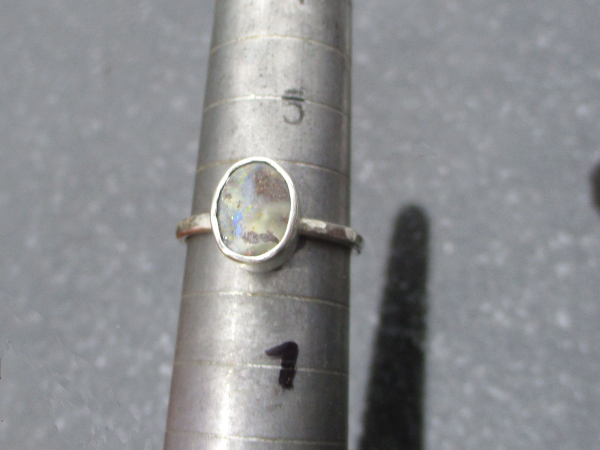 Boulder Opal Ring Handmade with Australian Opal set in Sterling Silver Size 6 St