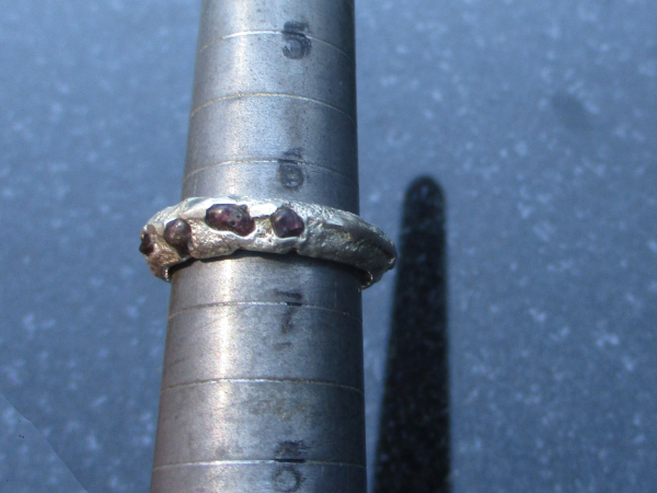 Handmade Pink Sapphire Ring 925 Sterling Silver Sand Cast Natural Sapphire Size