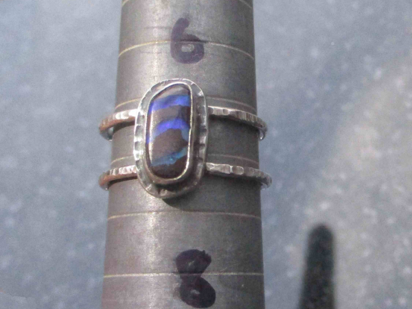 Handmade Boulder Opal Ring 925 Sterling Silver Australian Opal Handmade Size 7 R
