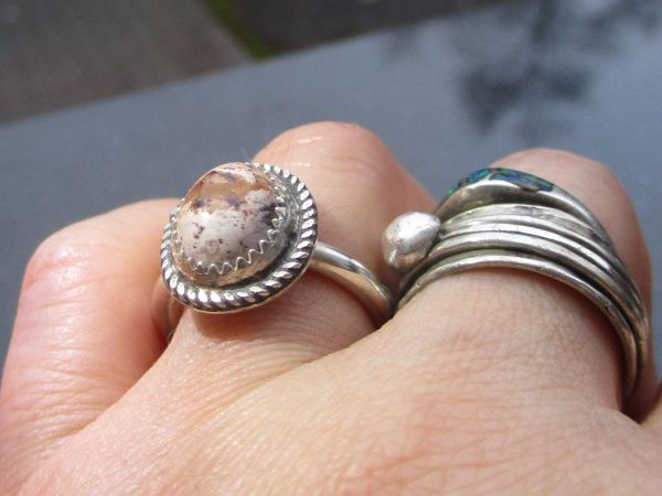 Opal Silver Ring Handmade with Mexican Cantera Opal in Matrix 925 Sterling Silve