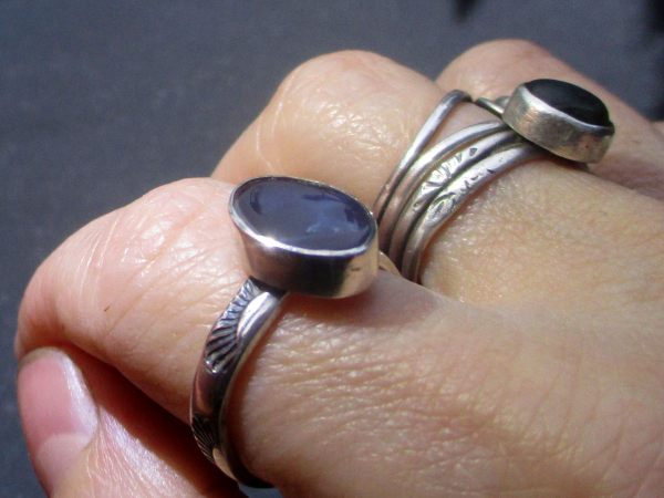 Handmade Boulder Opal Ring Size 8 Sterling Silver Natural Australian Opal in Mat