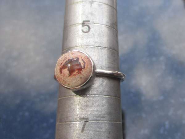 Opal Ring 925 Sterling Silver Size 6 Natural Mexican Opal Cantera Opal in Matrix