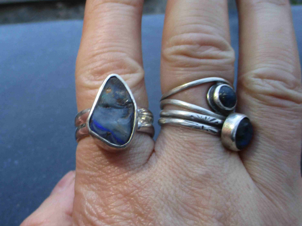 Boulder Opal Ring 925 Sterling Silver Size 7 Natural Australian Opal from Queens