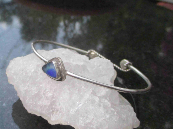 Boulder Opal Bracelet Handmade 925 Sterling Silver Jewelry for Women Adjustable