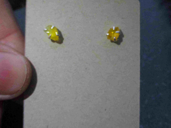 6mm Raw Opal Stud Earrings in Sterling Silver with 4 Prong Setting Small Stone M