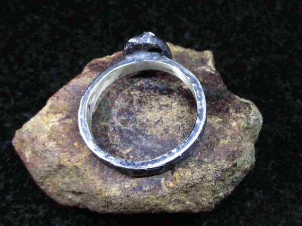 Brutalist Silver Nugget Ring Size 10.5 Mixed Metal Recycled Reticulated 925 Ster