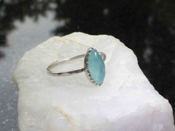 Peruvian Blue Opal Ring, 925 outlet Sterling Silver