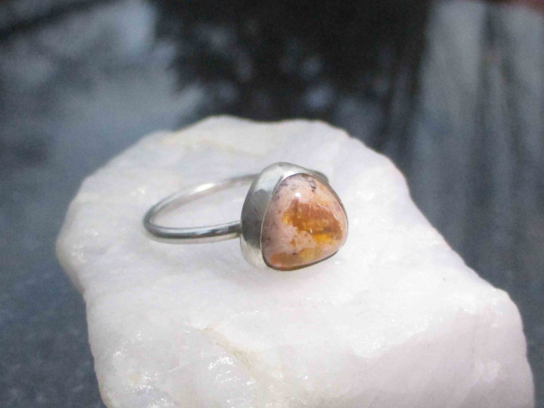 Handmade Opal Ring 925 Sterling Silver Size 7 with Natural Mexican Opal  Cantera