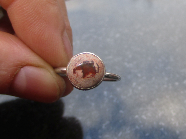 Opal Ring 925 Sterling Silver Size 6 Natural Mexican Opal Cantera Opal in Matrix