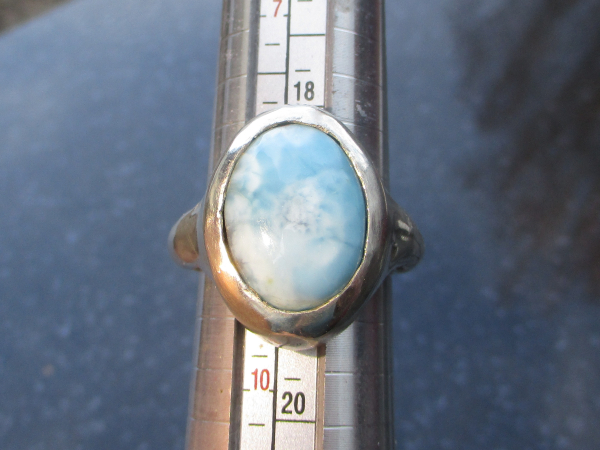 Larimar Ring:  925 Sterling Silver, Handmade, Chunky Statement Rings for Women,