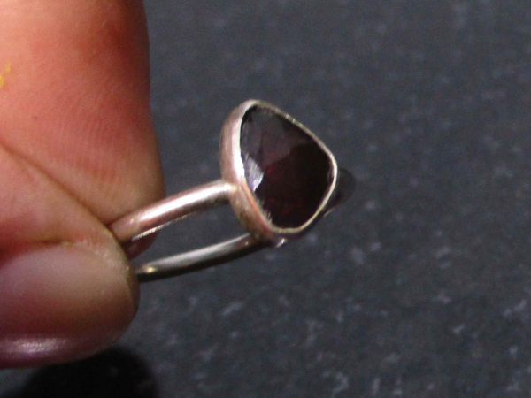 Black Fire Opal Silver Ring in Size 6 Natural Ethiopian Welo Opal Freeform Shape