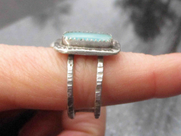 Blue Opal Ring Handmade with 925 Sterling Silver and Natural Andean Opal from Pe