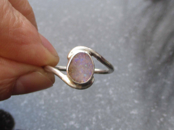 Boulder Opal Ring 925 Sterling Silver Handmade  Oval Stone Natural Australian Op