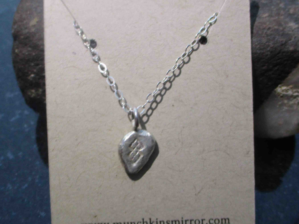 Handmade Silver Nugget Necklace Silver Pendant Recycled 925 Sterling Silver Diam