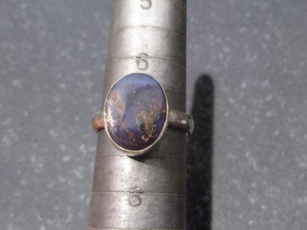 Handmade Boulder Opal Ring 925 Sterling Silver Handmade with Australian Opal Siz