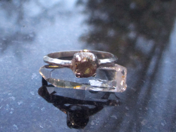 Handmade Oregon Sunstone Ring Sterling Silver Rings for Women Size 7.25 Molten S