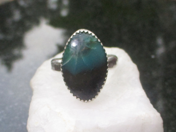 Handmade Indonesian Opal Ring 925 Sterling Silver Made with Indonesian Opalized