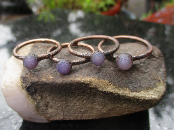Grape Agate Ring Raw Grape Agate Ring Copper and Agate Jewelry Raw Stone Rough G