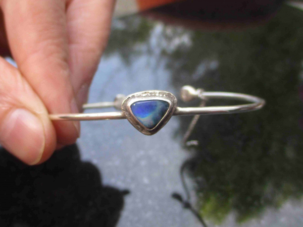 Boulder Opal Bracelet Handmade 925 Sterling Silver Jewelry for Women Adjustable