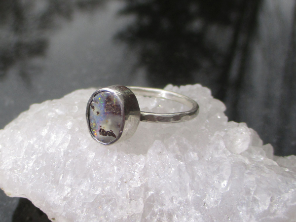 Cantera Opal Ring Set in 925 Sterling Silver Size 6 Natural Opal from Mexico Fir