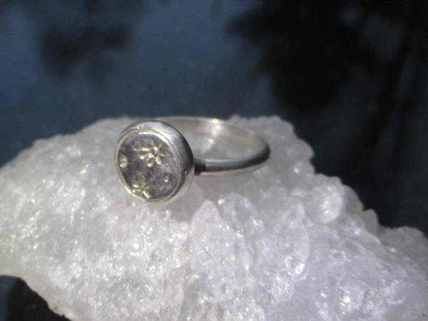 Moon Silver Ring Handmade Silver Nugget Stackable Ring Size 6.5