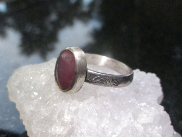 Pink Sapphire Ring 925 Sterling Silver with Faceted Oval Sapphire Handmade Rings