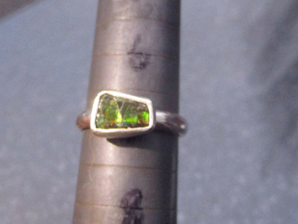 Handmade Ammolite Ring 925 Sterling Silver Iridescent GreenFossil Rings for Women Size 7 Handmade Ammolite Ring 925 Sterling Silver Iridescent GreenFossil Rings for Wome