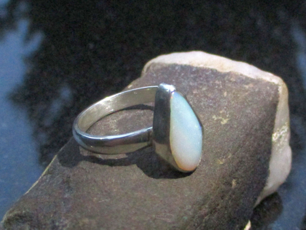 Handmade Australian Opal Ring 925 Sterling Silver Size 8 Rings for Women