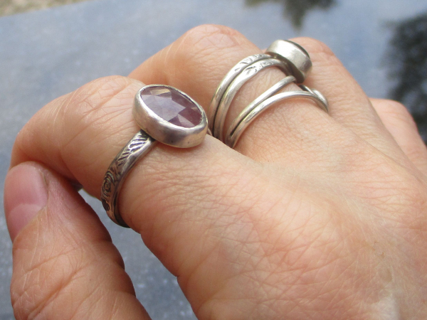 Pink Sapphire Ring 925 Sterling Silver with Faceted Oval Sapphire Handmade Rings