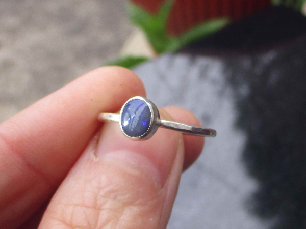 Australian Opal Silver Ring 925 Sterling Silver Size 6 HandmadeRings for Women