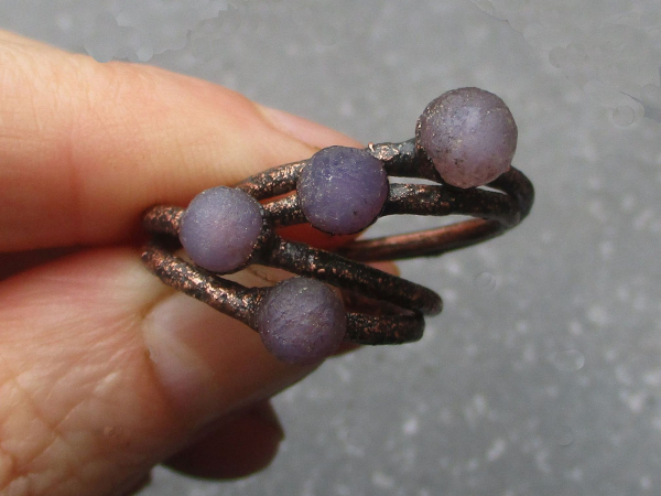 Grape Agate Ring Raw Grape Agate Ring Copper and Agate Jewelry Raw Stone Rough G