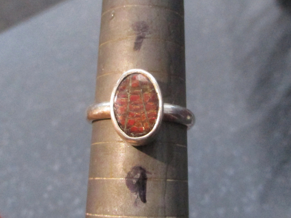 Handmade Ammolite Ring, 925 Sterling Silver, Fossil, Rings for Women, Size 8 Handmade Ammolite Ring, 925 Sterling Silver, Fossil, Rings for Women, Size 8