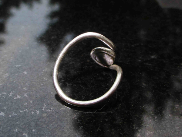 Handmade Opal Eye Ring Adjustable Set in 925 Sterling Silver Size 6 October Birt