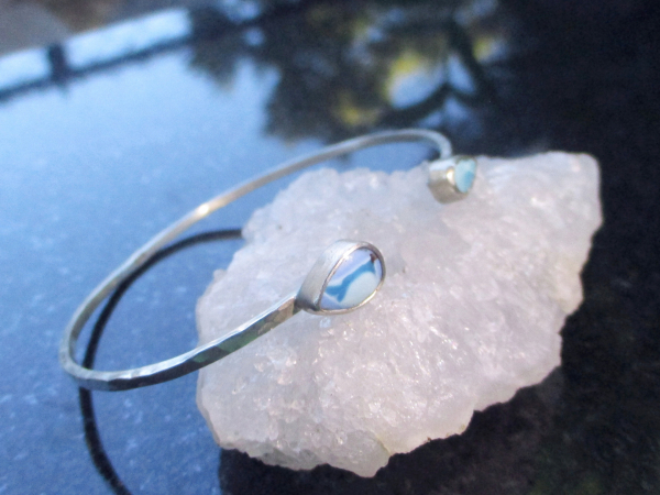 Turquoise Bracelet, Sterling Silver, Bangle, Cuff, Natural Turquoise, Handmade,