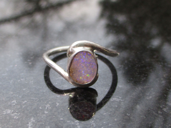 Boulder Opal Ring 925 Sterling Silver Handmade  Oval Stone Natural Australian Op