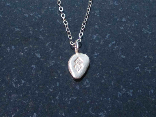 Handmade Silver Nugget Necklace Silver Pendant Recycled 925 Sterling Silver Diam